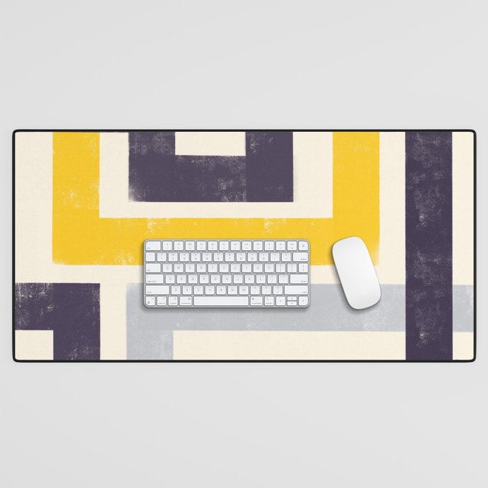 Modern Maze Abstract Geometric Painting  Desk Mat Gallery Image 1