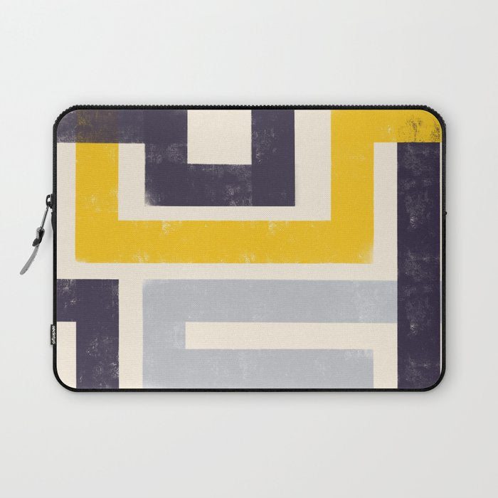 Modern Maze Abstract Geometric Painting  Laptop Sleeve Gallery Image 1