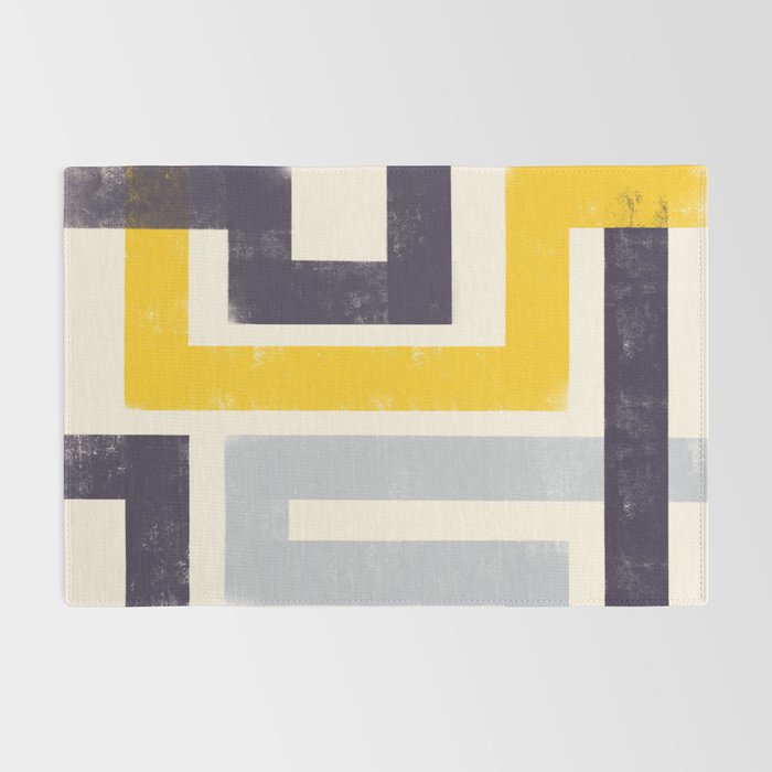 Modern Maze Abstract Geometric Painting  Rug Gallery Image 2