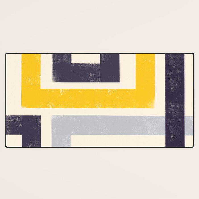 Modern Maze Abstract Geometric Painting  Desk Mat Gallery Image 3