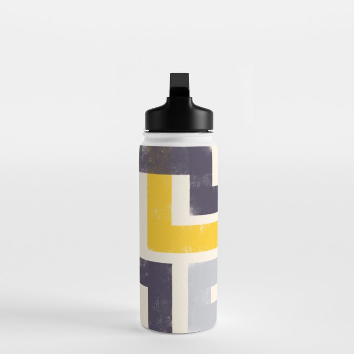 Modern Maze Abstract Geometric Painting  Water Bottle Gallery Image 3
