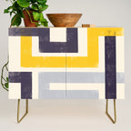 Modern Maze Abstract Geometric Painting  Credenza Gallery Image 1