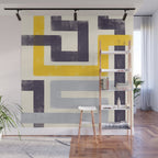 Modern Maze Abstract Geometric Painting  Wall Mural Gallery Image 1