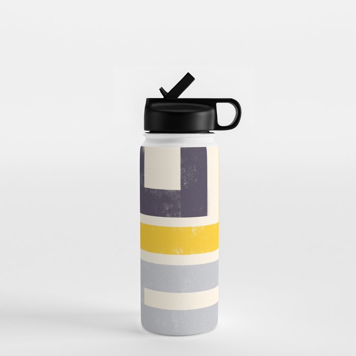Modern Maze Abstract Geometric Painting  Water Bottle Gallery Image 1