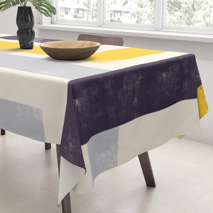 Modern Maze Abstract Geometric Painting  Tablecloth Gallery Image 3