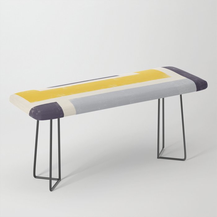 Modern Maze Abstract Geometric Painting  Bench Gallery Image 1