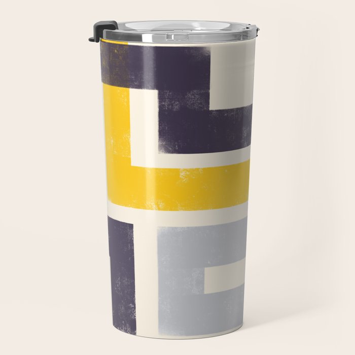 Modern Maze Abstract Geometric Painting  Travel Mug Gallery Image 3