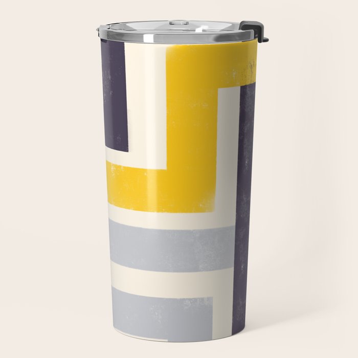 Modern Maze Abstract Geometric Painting  Travel Mug Gallery Image 2