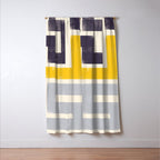 Modern Maze Abstract Geometric Painting  Window Curtain Gallery Image 3