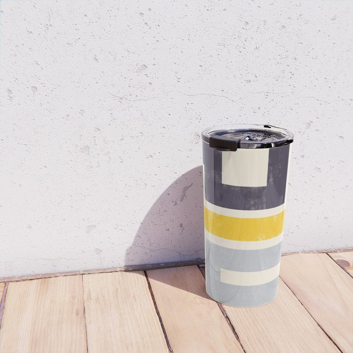 Modern Maze Abstract Geometric Painting  Travel Mug Gallery Image 4
