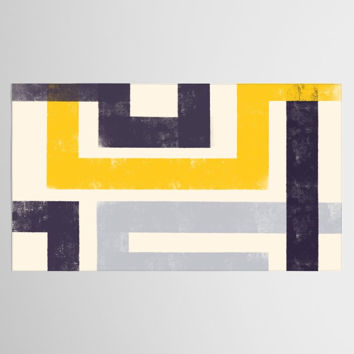 Modern Maze Abstract Geometric Painting  Tablecloth Gallery Image 2