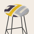 Modern Maze Abstract Geometric Painting  Stool Gallery Image 2