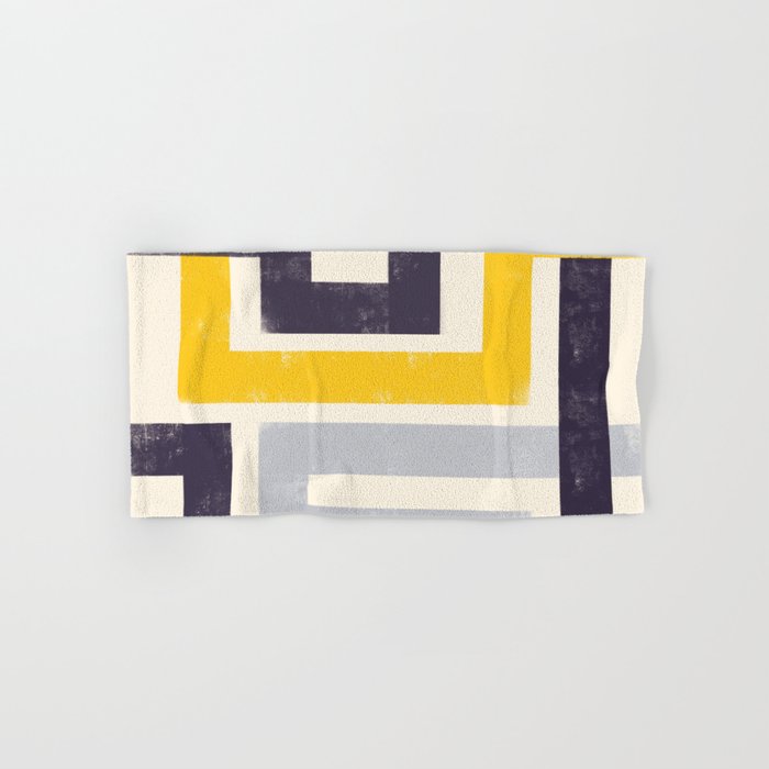 Modern Maze Abstract Geometric Painting  Bath Towel Gallery Image 1