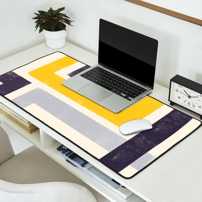 Modern Maze Abstract Geometric Painting  Desk Mat Gallery Image 2