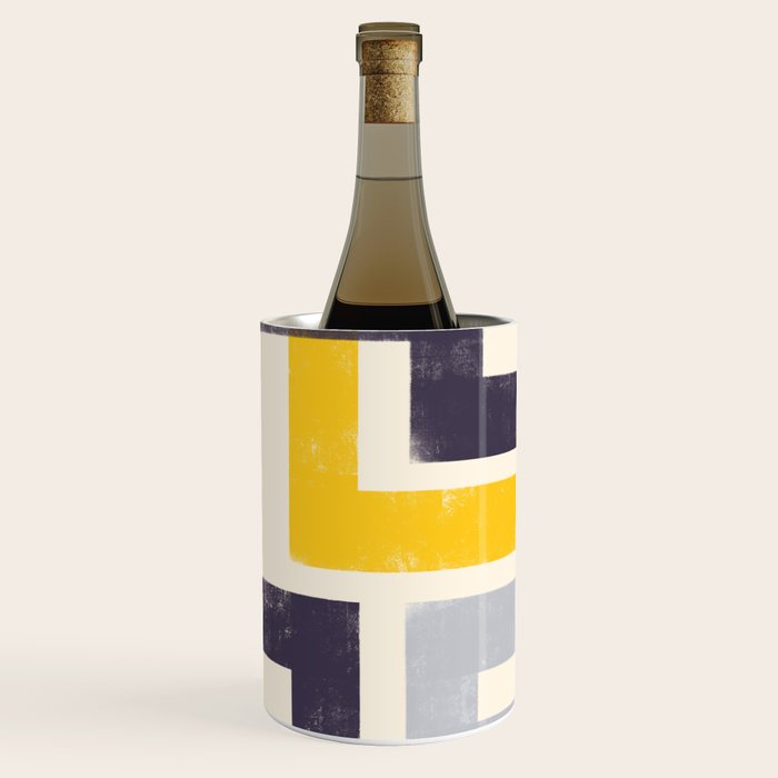 Modern Maze Abstract Geometric Painting  Wine Chiller Gallery Image 2