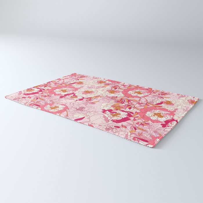 Pink flowers of peonies Rug Gallery Image 3