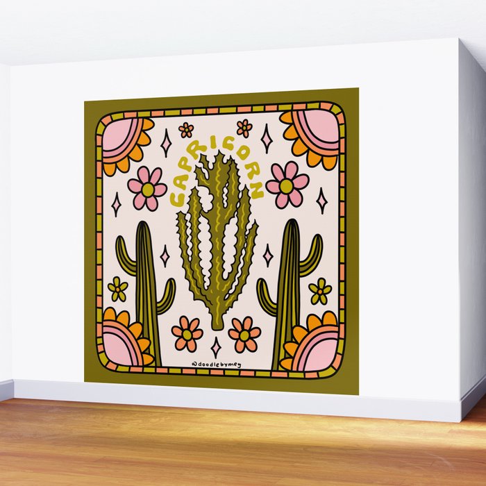 Capricorn Cactus Wall Mural Gallery Image 2