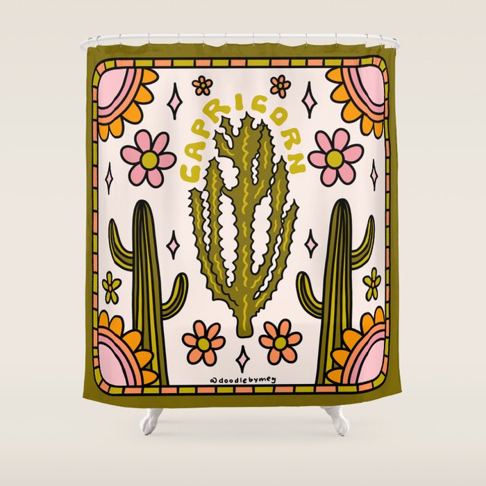 Capricorn Cactus Shower Curtain Gallery Image 1