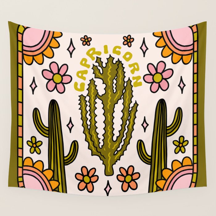 Capricorn Cactus Wall Tapestry Gallery Image 4