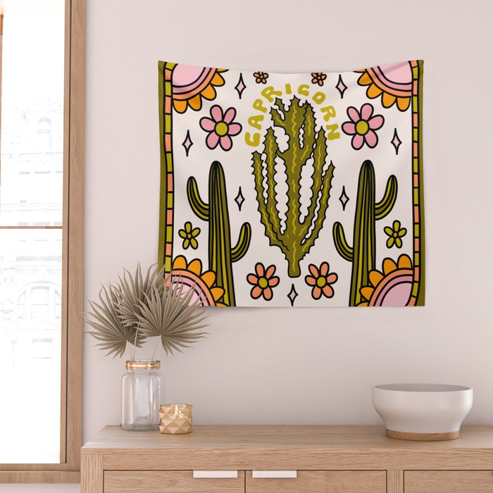 Capricorn Cactus Wall Tapestry Gallery Image 2