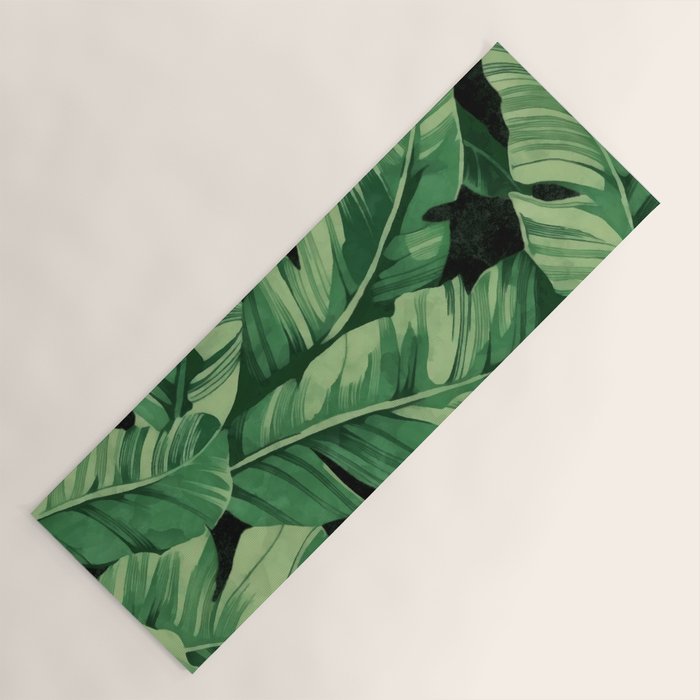 Tropical banana leaves II Yoga Mat Gallery Image 1