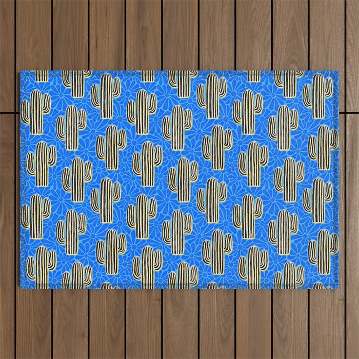 Sonora - blue, yellow, black, and white Outdoor Rug Gallery Image 1
