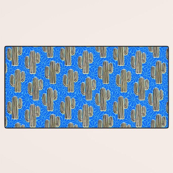 Sonora - blue, yellow, black, and white Desk Mat Gallery Image 3