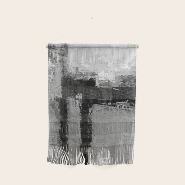 Black and White Textured Abstract Modern Monochrome Wall Art Wall Hanging Gallery Image 1