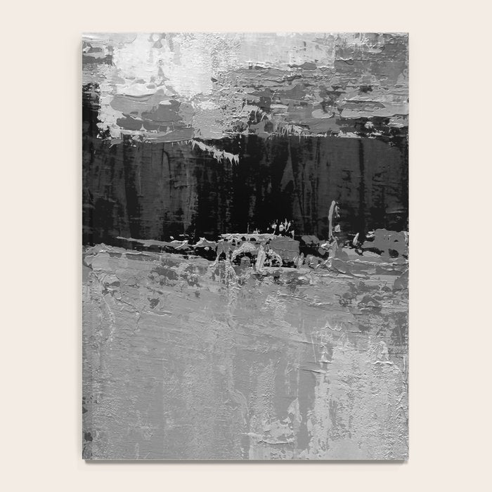 Black and White Textured Abstract Modern Monochrome Wall Art Notebook Gallery Image 4