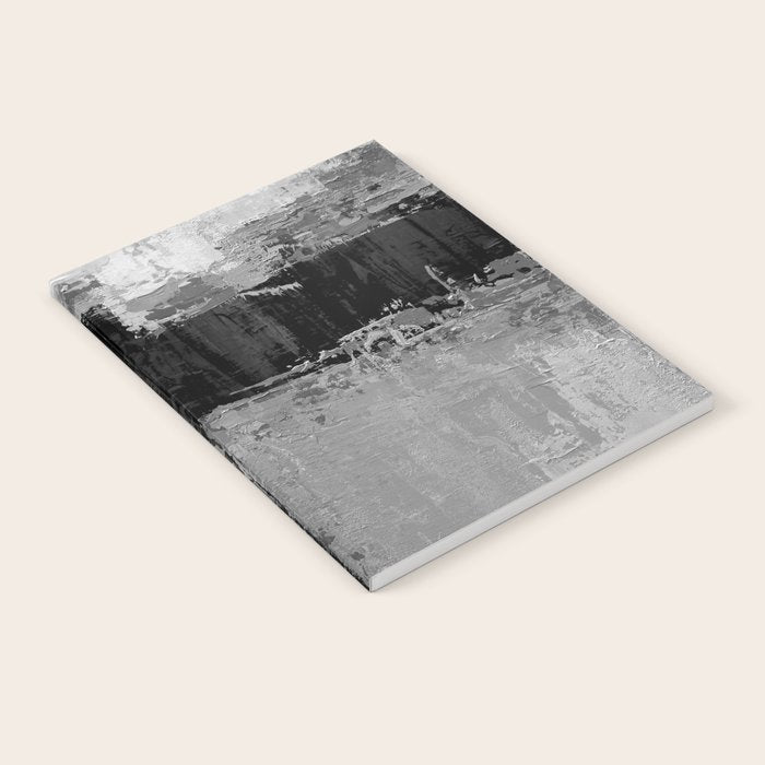 Black and White Textured Abstract Modern Monochrome Wall Art Notebook Gallery Image 2
