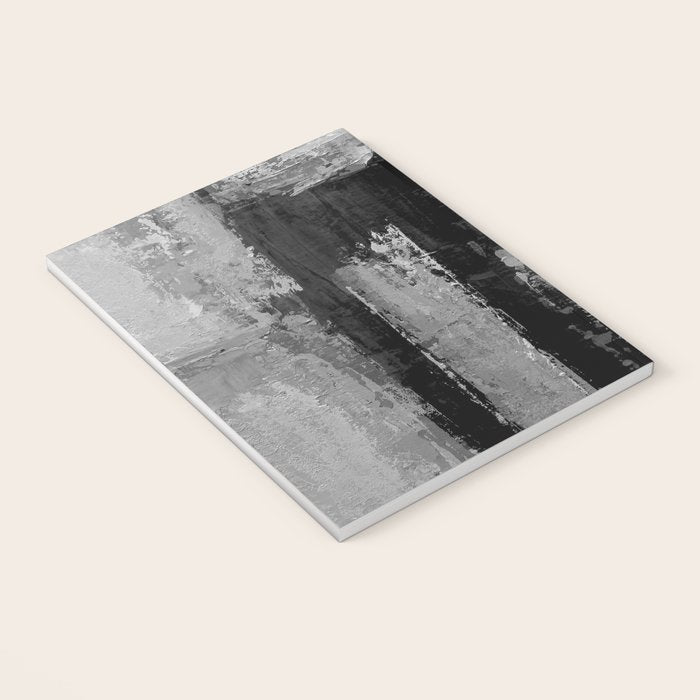 Black and White Textured Abstract Modern Monochrome Wall Art Notebook Gallery Image 3