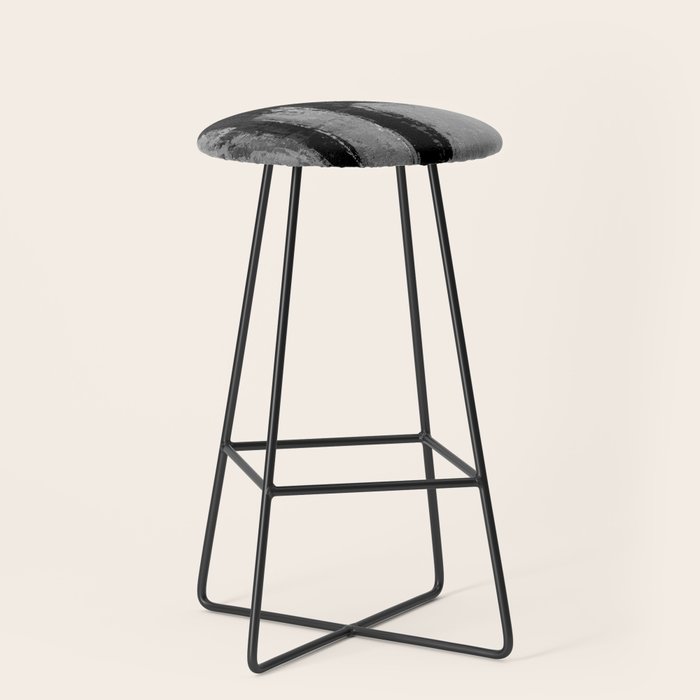 Black and White Textured Abstract Modern Monochrome Wall Art Stool Gallery Image 1