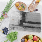 Black and White Textured Abstract Modern Monochrome Wall Art Cutting Board Gallery Image 2