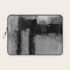 Black and White Textured Abstract Modern Monochrome Wall Art Laptop Sleeve Gallery Image 1