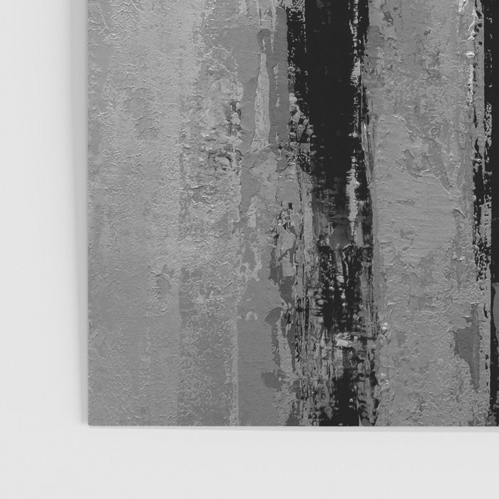 Black and White Textured Abstract Modern Monochrome Wall Art Poster Gallery Image 3