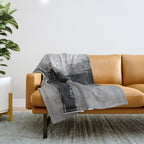 Black and White Textured Abstract Modern Monochrome Wall Art Throw Blanket Gallery Image 1