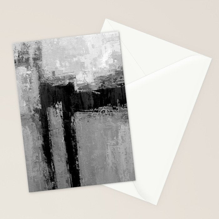 Black and White Textured Abstract Modern Monochrome Wall Art Stationery Card Gallery Image 2