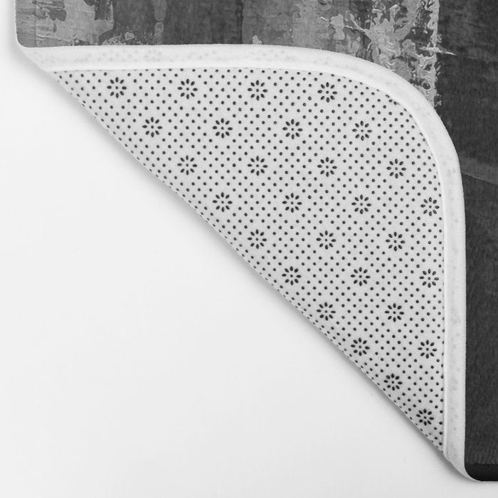 Black and White Textured Abstract Modern Monochrome Wall Art Bath Mat Gallery Image 2