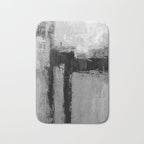 Black and White Textured Abstract Modern Monochrome Wall Art Bath Mat Gallery Image 1