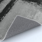 Black and White Textured Abstract Modern Monochrome Wall Art Rug Gallery Image 4