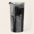 Black and White Textured Abstract Modern Monochrome Wall Art Travel Mug Gallery Image 3