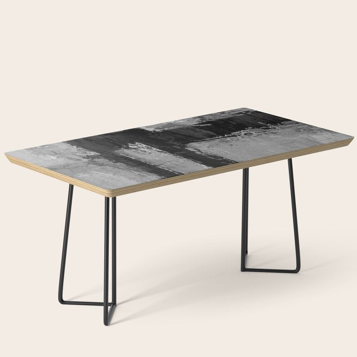 Black and White Textured Abstract Modern Monochrome Wall Art Coffee Table Gallery Image 1