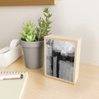 Black and White Textured Abstract Modern Monochrome Wall Art Mini Art Print Gallery Image 2