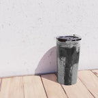 Black and White Textured Abstract Modern Monochrome Wall Art Travel Mug Gallery Image 4