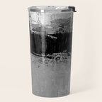 Black and White Textured Abstract Modern Monochrome Wall Art Travel Mug Gallery Image 2