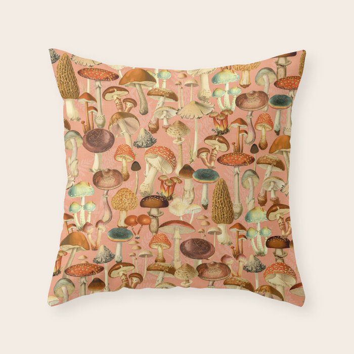 Mushroom Forest Throw Pillow Gallery Image 1