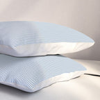 Classic Blue Mini Vertical Mattress Ticking Stripe Pattern Pillow Sham Gallery Image 3