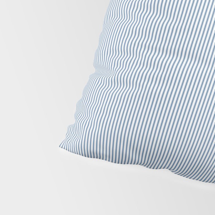 Classic Blue Mini Vertical Mattress Ticking Stripe Pattern Pillow Sham Gallery Image 4