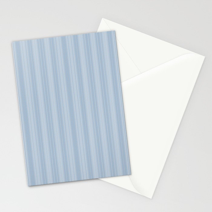 Classic Blue Mini Vertical Mattress Ticking Stripe Pattern Stationery Card Gallery Image 2