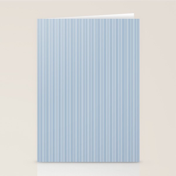 Classic Blue Mini Vertical Mattress Ticking Stripe Pattern Stationery Card Gallery Image 2